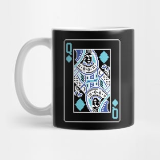 Queen of Diamonds Pixel Art Bright Negative Mode Mug